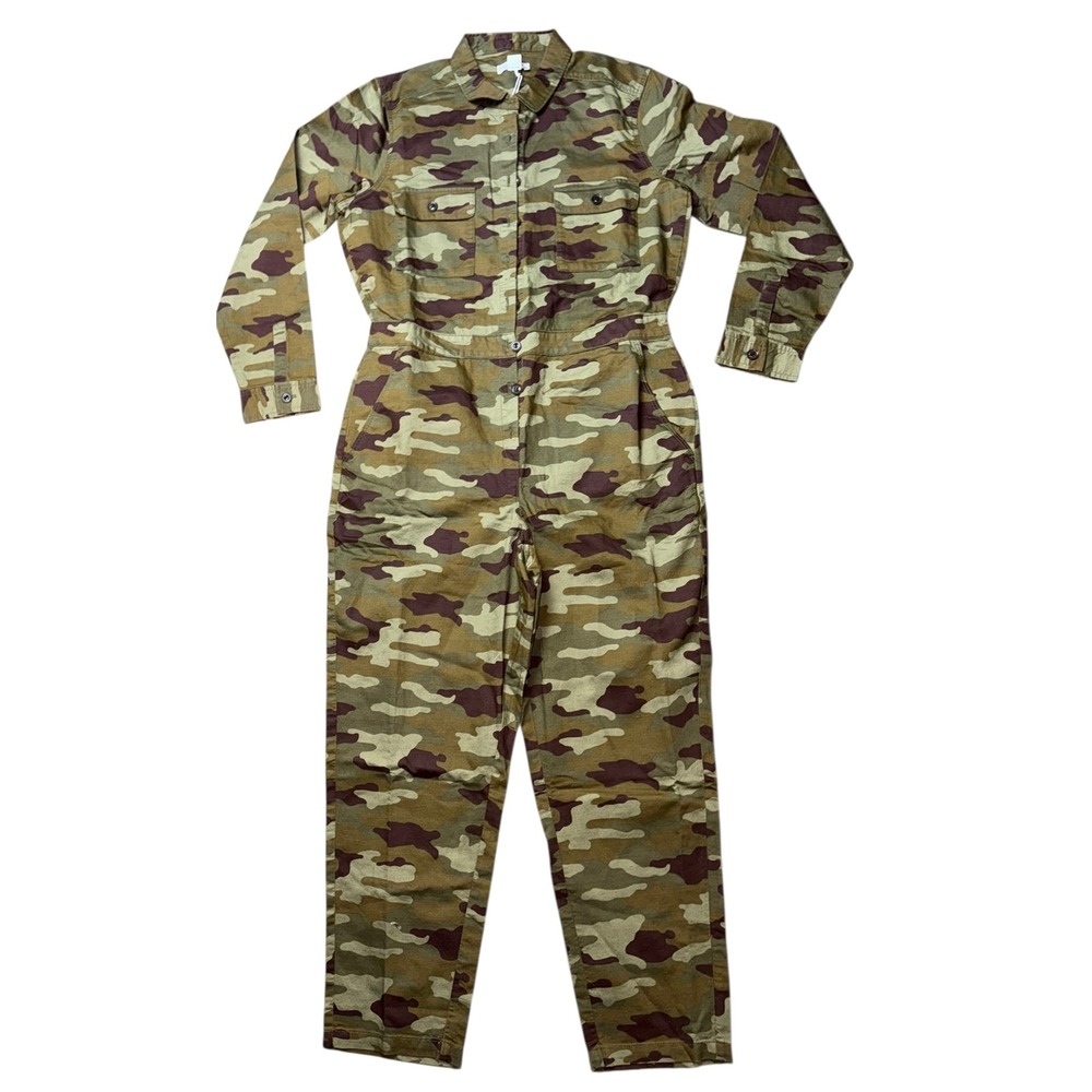 Outerknown S.E.A. Camo Utility Jumpsuit Long Sleeve Cargo Pockets Women's sz Med - Picture 2 of 14
